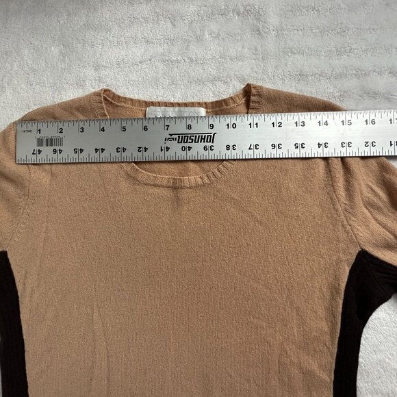 Collection Fifty Nine Womens Camel Black Colorblock 100% Cashmere Sweater Medium - Picture 5 of 7